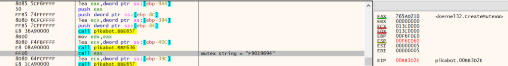 Figure 12.0 Creating mutex