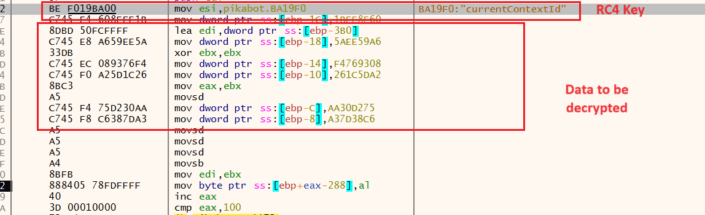 Figure 7.0 The key and the encrypted strings
