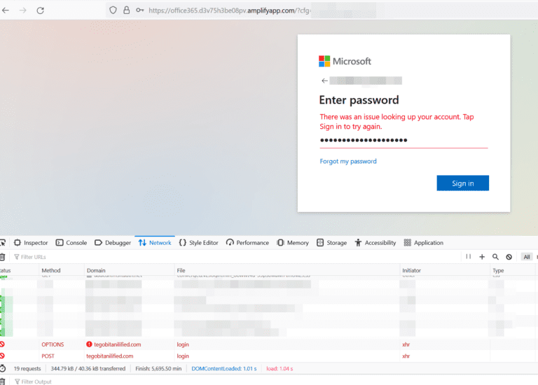 Figure 8.0 The collected credentials will be sent to a phishing server