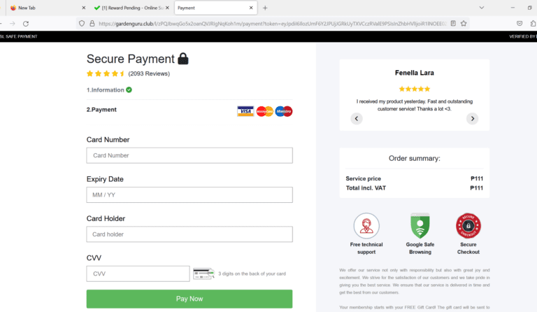 Figure 8.0 Redirecting to another page after clicking the Claim button