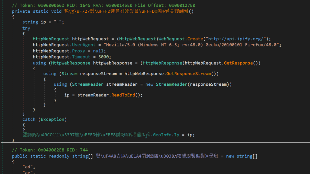 Figure 12.0 Identifying the victim’s location using api[.]ipify[.]org