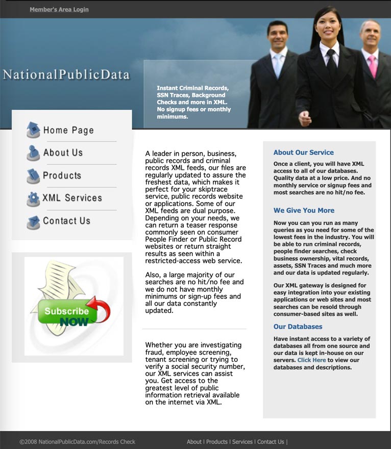 National Public Data website 2008