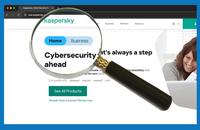 Kaspersky's home page