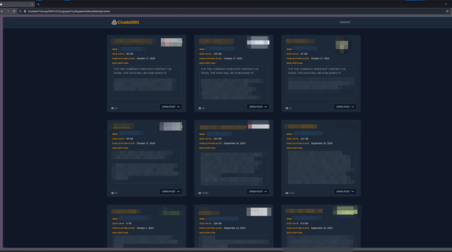 Cicada3301 ransomware's page