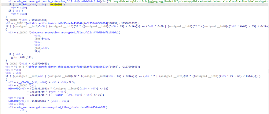 Code for identifying file size and what kind of encryption to make