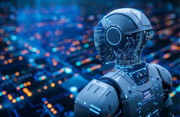 AI robot in a digital world
