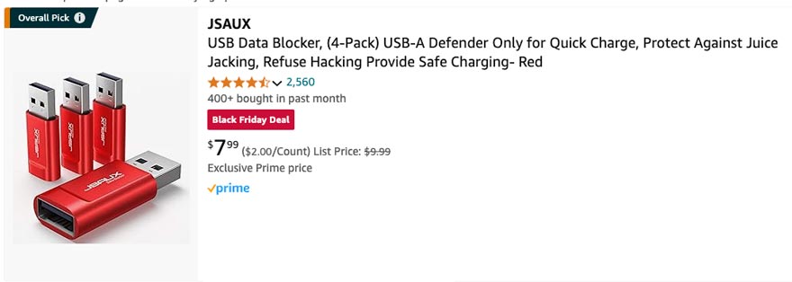 usb data blocker available on Amazon