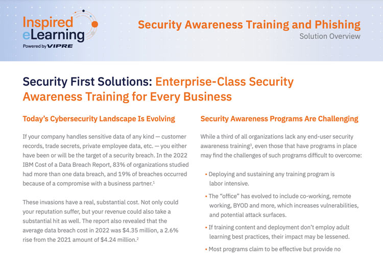 Security Awareness Training and Phishing Solution Overview