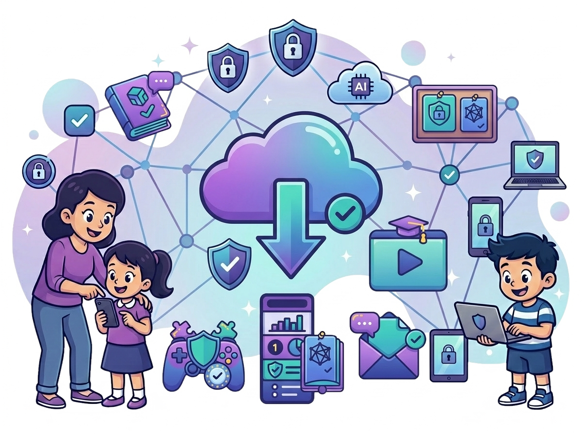 Families and employees connected by cybersecurity protections and learning resources
